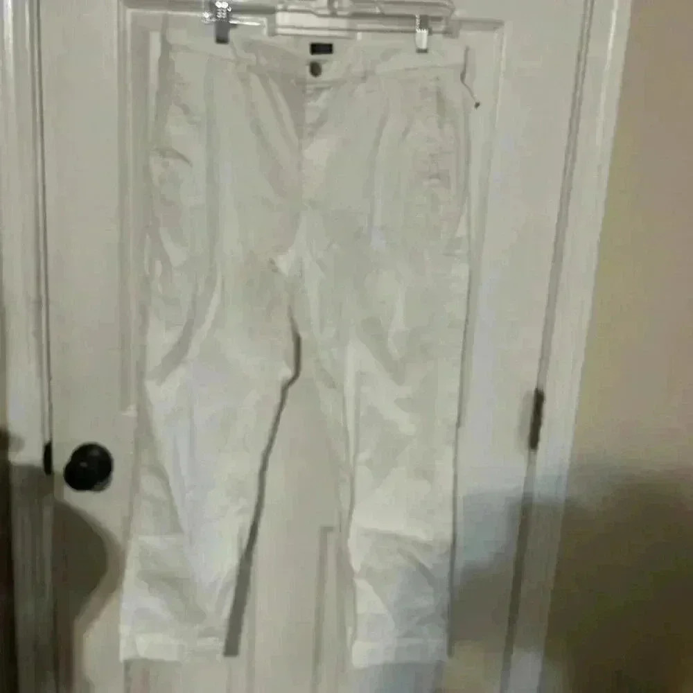 J.Crew Womens White High-Rise Girlfriend Chino Pants - Size 12 Poly Cotton